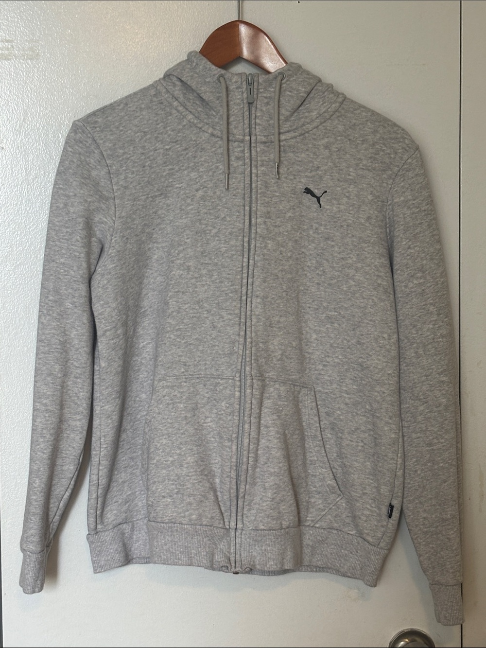 Puma Light Gray Full-Zip Hoodie with Hood